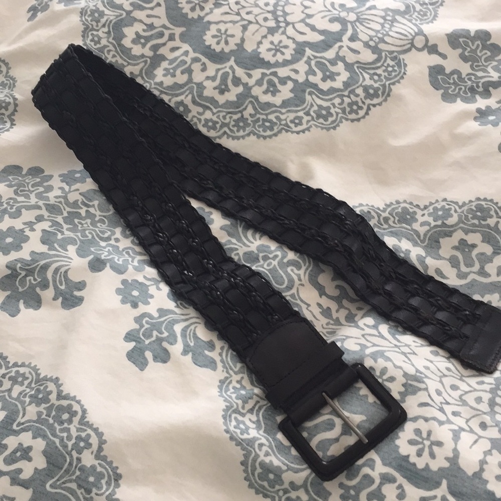 Black leather belt